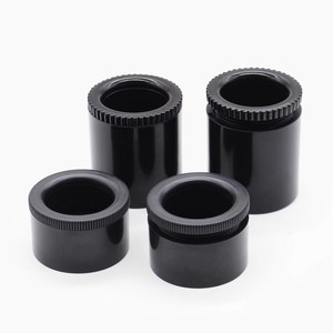 Pieds de meuble réglables en plastique noir avec tige filetée, roulettes, design minimaliste - Product Image 5