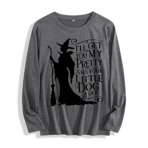 Camiseta de manga larga 100% algodón "I'll Get You My Pretty Witch Silhouette Graphic", multicolor - Product Image 2