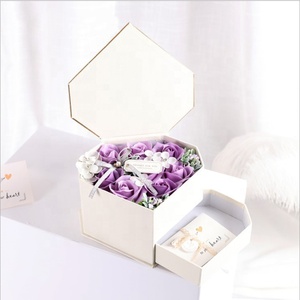 Cajón <span class=keywords><strong>en</strong></span> forma de corazón, caja de regalo de flores de jabón para novia, regalo de cumpleaños, <span class=keywords><strong>tarjeta</strong></span> creativa a juego, caja de mampostería - Product Image 6