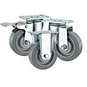 <span class=keywords><strong>3</strong></span> "4" 5 "Médio Dever TPR Rodízio Rodas Giratórias Rodízios De Borracha Industrial Castor Rodas para Mão Trolley - Product Image 1