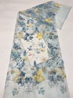 Tissu en maille tricotée 100 % polyester avec broderie de perles et de sequins imprimée sur le thème des plantes et des animaux, idéal pour les accessoires de performance et les robes.