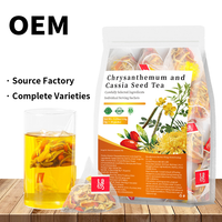 Teh Herbal Premium Campuran Honeysuckle, Biji Cassia, Krisan untuk Kesehatan Mata, Teh Celup Tanpa Pengawet