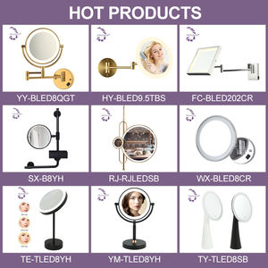 Miroir <span class=keywords><strong>de</strong></span> coiffeuse rond à LED <span class=keywords><strong>de</strong></span> haute qualité avec grossissement, clair et chromé, pour chambre à coucher et salle <span class=keywords><strong>de</strong></span> bain - Product Image 4