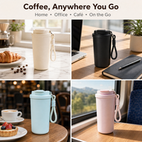 Kingze OEM 380ml 580ml Tasse à café isotherme en céramique, en acier inoxydable 316, pour café, cadeau d'entreprise