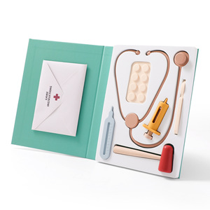 Ensemble de jeu de <span class=keywords><strong>docteur</strong></span> pédiatrique en bois pour enfants, avec seringue, outils d'infirmière et stéthoscope pour jeu d'imitation - Product Image 2