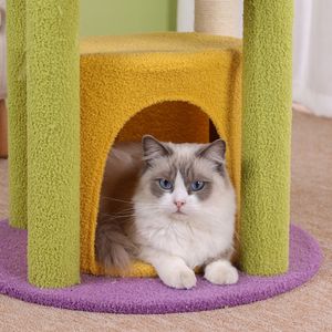 برج تسلق للقطط كبير وفاخر وصديق للبيئة مع منصة خدش وعش مدمج، هيكل تسلق للقطط من السيزال - Product Image 5