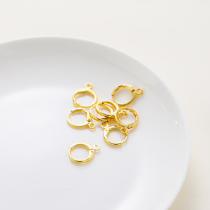 Clips d'oreilles plaqués or 14 carats, boucles d'oreilles créoles, apprêts de bijoux DIY, boucle française, accessoires pour boucles d'oreilles géométriques simples et rondes - Product Image 4