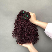 Haute qualité Super Double dessiné vierge cuticule aligné Vietnam cheveux faisceaux Funmi Pixie Curl vin 99J couleur