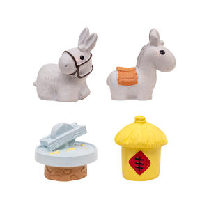 2025 dessin animé Animal Figurine Mini <span class=keywords><strong>jardin</strong></span> Simulation tirer <span class=keywords><strong>moulin</strong></span> âne Figurine jouet ferme Animal Miniature Micro paysage décor - Product Image 5