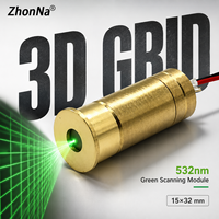 Module laser vert ZhonNa 532nm 45mW pour numérisation 3D, modélisation en laboratoire, instrument optique, accessoires d'outils, kit de pièces DC2.3-5V