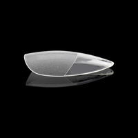 BQAN – pointe d'ongle en acrylique, amande courte, Non courbe C, couverture complète, demi-mat, transparent, Gel souple
