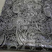 Wettbewerbsfähiger Preis Paisley Metallic Schwarz Glänzender Hochwertiger Jacquard-Brokatstoff für Edle Kleidungsstücke und Taschen