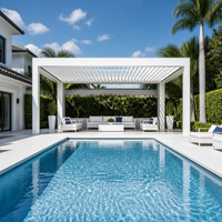 Gazebo en aluminium sur mesure pour hôtel et resort, modèle Premier Villa Pro, pour espace repas raffiné, véranda extérieure et jardinage robuste en extérieur