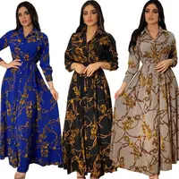 RHG Gaun Maxi Lengan Panjang Wanita, Baju Muslim Abaya Cetak Bunga, Pakaian Etnis Islami, Baju Maxi Lengan Panjang, Kaftan Arab Tutkish Dubai