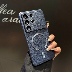 Opciones Multicolor, Estilo Moderno de Alta Gama, Funda Magnética con Textura de Piel de Lichi, Protección Total Contra Caídas, Compatible con <span class=keywords><strong>Modelos</strong></span> <span class=keywords><strong>Samsung</strong></span> - Product Image 5
