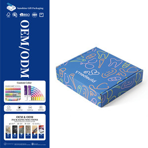 Caja de Envío Personalizada Azul para Productos de Cuidado de la Piel con Inserto de Papel, Empaque Corrugado para Productos de Belleza y Cosméticos con Logotipo - Product Image 1