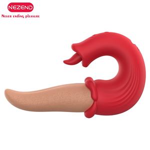 10 giocattoli di vibrazione dell'oscillazione del clitoride che leccano la lingua vibratore rosa per adulti giocattolo G stimolatore del Clit del piacere strumenti per le donne - Product Image 1
