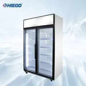 Energy Saving Beverage Fridge Upright Display Glass Door Chiller Commercial Supermarket Cooler Refrigerator