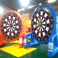 Poteau de cible de tir de football gonflable portable avec porte pour les fêtes et les jeux de château