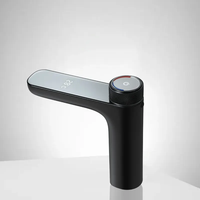 Robinet de lavabo intelligent à température numérique, noir mat, pour salle de bain, robinet de lavabo à trou unique, chrome