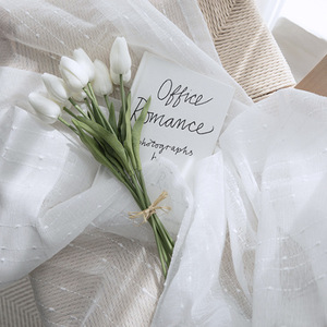 Белые вышитые прозрачные шторы жаккардовые окна вышитые вуаль из тюля хлопок лен полиэстер прозрачные шторы для гостиной - Product Image 4