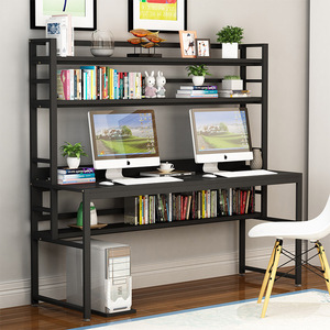 Computer Desk With Bookshelf 120x60x165cm Simple Modern Home Office Study Desk For Student And Children Double Writing Desk - Product Image 3