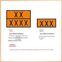 Panneau rectangulaire en acier inoxydable Guangan pour marchandises dangereuses, nouvelle norme nationale, plaque d'avertissement diamant pour camion-citerne