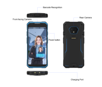 Appareil de pointage portable Android 4+64G avec API SDK ouverte, multilingue, reconnaissance faciale, RFID, QR, IP67 et batterie amovible pour le contrôle d'accès mobile