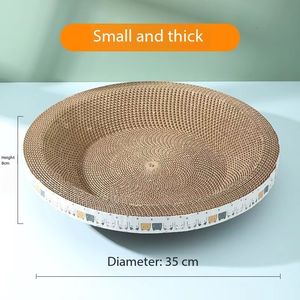 Krasplaat Kattenspeelgoedpapier Ontwerp Ronde Komvorm Krabpaal Kattenkrabber Kattenmeubel Golfkarton - Product Image 5