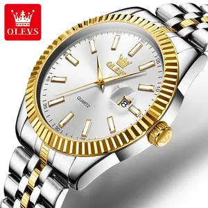 OLEVS 5593 Wlisth युगल क्वार्ट्ज घड़ियाँ चमकदार सस्ती वाटरप्रूफ फैशन घड़ियाँ पुरुषों की कलाई वाली महिलाएं