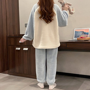 <span class=keywords><strong>Pigiama</strong></span> Invernale Termico <span class=keywords><strong>in</strong></span> <span class=keywords><strong>Pile</strong></span> di Poliestere da <span class=keywords><strong>Donna</strong></span> Taglie Forti con Stampa Cartoon Carina a Girocollo e Maniche Lunghe - Product Image 2