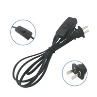 Câble d'alimentation CA blanc et noir avec interrupteur marche/arrêt, câbles à deux broches, rallonges avec adaptateur de type UE