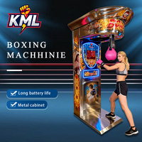 Jeu d'arcade Punch électronique à pièces et Kick Stand Sac de frappe Kick Power Arcade Game Training Simulator Machine de boxe