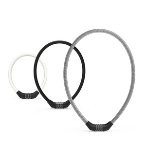Bloqueo de combinación de <span class=keywords><strong>cable</strong></span> largo superventas para scooter, casco de bicicleta eléctrica de 4 dígitos, bloqueo de seguridad para bicicleta de motocicleta, scooter - Product Image 1