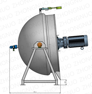Bouilloire de mélange inclinable 1000L Chauffage à la vapeur Couvercle de vidange inférieur Réglage de la vitesse-Nouveau roulement de pompe à moteur de noyau de bouilloire de mélange de viande en acier - Product Image 6