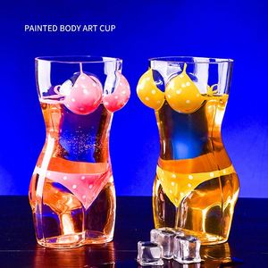 Bikini Human Body Women's Body Hand Painted Glasses Swimwear Long Drink <b>Container</b> Party Tropical Cocktail Beer Glass - Product Image 3