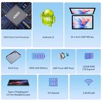 Tableta Android de 10 Pulgadas, 8GB 128GB, Wifi 5G, Procesador Allwinner, con Lápiz y Teclado, Pantalla IPS para Gaming, Educativa y de Negocios