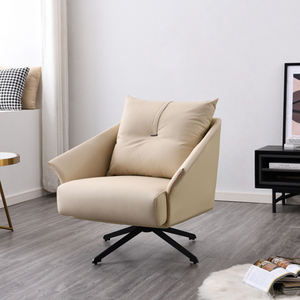 Fauteuil de salon de style minimaliste moderne avec roulettes pivotantes en cuir synthétique pour la maison, le bureau, l'appartement, l'hôtel - Product Image 3