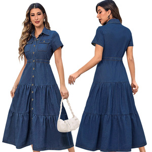 <span class=keywords><strong>Abbigliamento</strong></span> donna <span class=keywords><strong>taglie</strong></span> <span class=keywords><strong>forti</strong></span> <span class=keywords><strong>abbigliamento</strong></span> donna con bottoni revers tasche lunghe maniche corte e abito lungo - Product Image 1