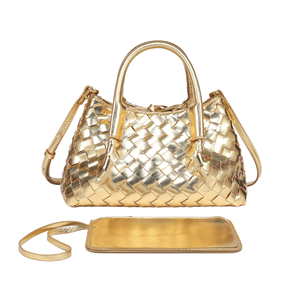 Sac fourre-tout décontracté pour femme en cuir PU tressé, sac à bandoulière ouvert, durable, léger, capacité 3L+, tendance, vente chaude en gros - Product Image 1