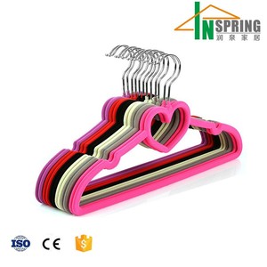 Inspring-percha de terciopelo con forma de corazón para niñas, abrigo con forma de corazón, ahorro de espacio, Premium, Rosa - Product Image 6
