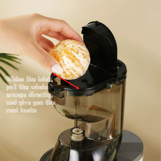 Newly Designed Large Diameter Bladeless Slow Cold Press Masticating Juicer Wide Inlet Multi-Purpose Electric Low Noise English