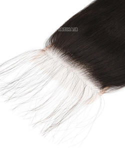 4X4 Real para cierre de encaje Virgen Remy Extensión de tejido de cabello Brasileño 9A 10A Máquina de grado Doble trama Extremos completos Recto - Product Image 6