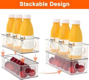 6Pcs Set Clear Stackable Eco-friendly Plastic Food Storage Bins Freshness Preservation for Fridge <b>Kitchen</b> <b>Pantry</b> BPA Free - Product Image 4