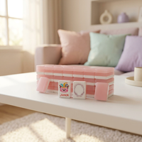 Nouvelles Tuiles de Mahjong Américaines en Acrylique Rose Mignonnes Double Couche Portables Écologiques pour Soirées entre Sœurs