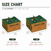 Cajas de Cartón Corrugado Plegables con Asa para Pasteles, con Logotipo Personalizado Impreso, para Empacar Pasteles, Postres y Alimentos de Panadería, Venta al Por Mayor