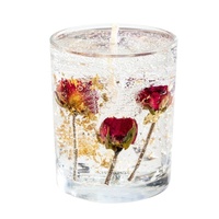 Echte Blumen-Gelee-Wachs Aromatherapie-Kerze Kreative Aromatherapie Schlafzimmer-Duft mit Glas Valentinstag-Geschenk