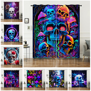 Rideaux en tissu polyester <span class=keywords><strong>de</strong></span> salon <span class=keywords><strong>de</strong></span> chambre à coucher imprimés en 3D à motifs personnalisés - Product Image 2