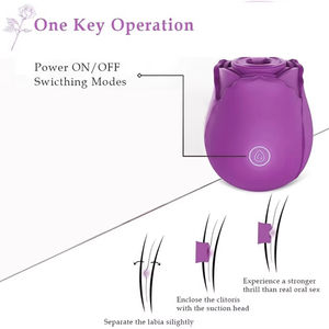 強力な吸引バイブレーター女性用真空クリトリス刺激装置女性の口腔乳首クリトリス吸盤ローズセックス玩具ドロップシップカナダ - Product Image 2