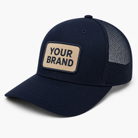 Casquette de baseball personnalisable avec logo, écusson en toile de jute, panneau arrière en maille, visière structurée courbée, réglable, unisexe, style camionneur